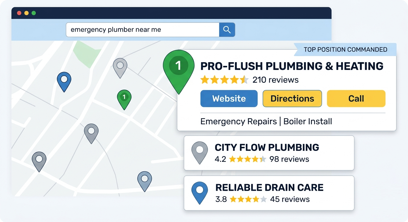 Google Local 3-Pack Optimization Mockup